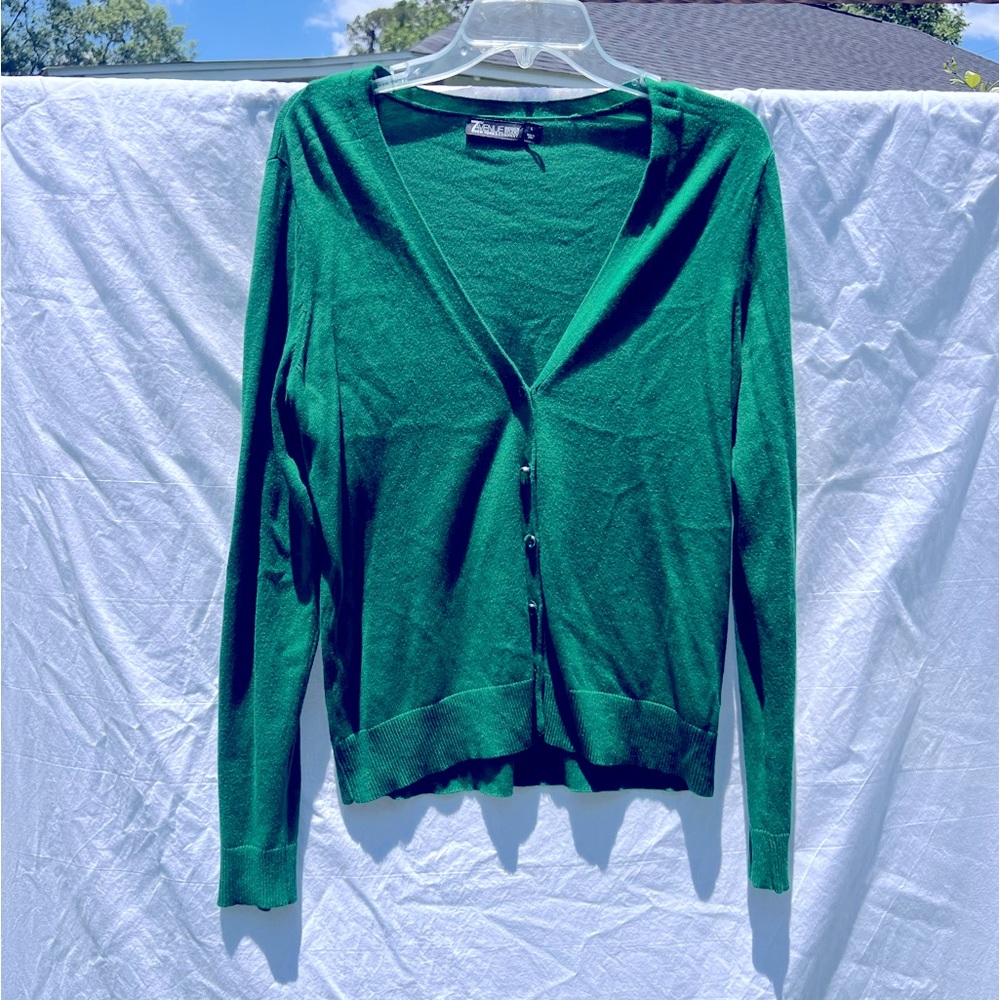 Kelly green button up cardigan
